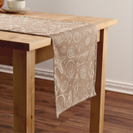 Muschel Küsten Nautilus Boho Strand Neutral Beige Kurzer Tischläufer