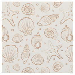 Muschel Küsten Nautilus Boho Strand Neutral Creme Stoff