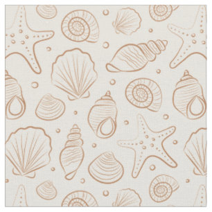 Muschel Küsten Nautilus Boho Strand Neutral Creme Stoff