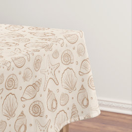 Muschel Küsten Nautilus Boho Strand Neutral Creme Tischdecke