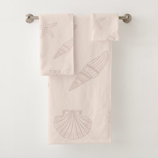 Muschel Küstenschätze Rosa Badhandtuch Set (Insitu)