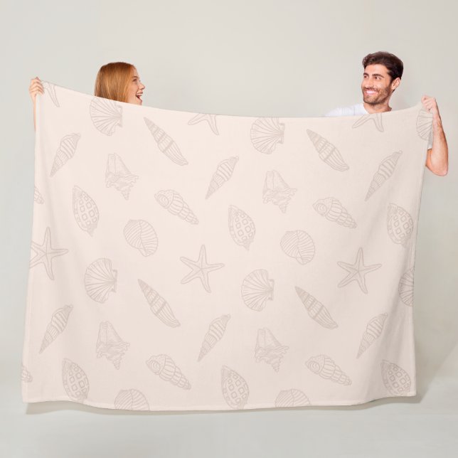 Muschel Küstenschätze Rosa Fleecedecke (Beispiel)