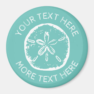 Muschel mit Sand und Dollar, groß, rund Kühlschran Magnet