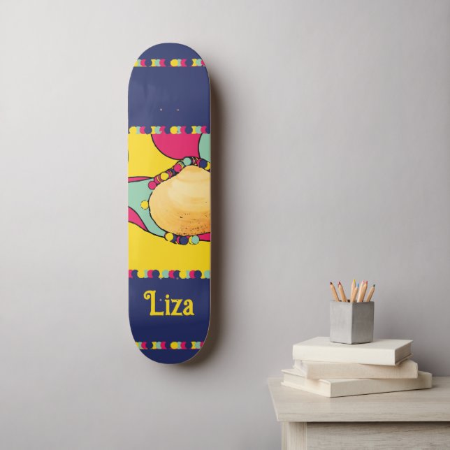 Muschel moderner abstrakter Designstrand Skateboard (Wandkunst)