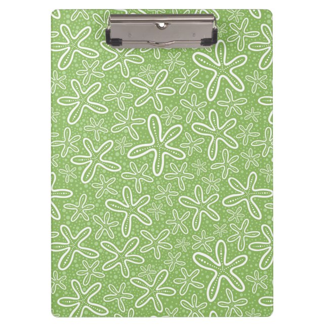 Muschel-Muster auf gepunktetem Hintergrund Klemmbrett (Vorderseite)