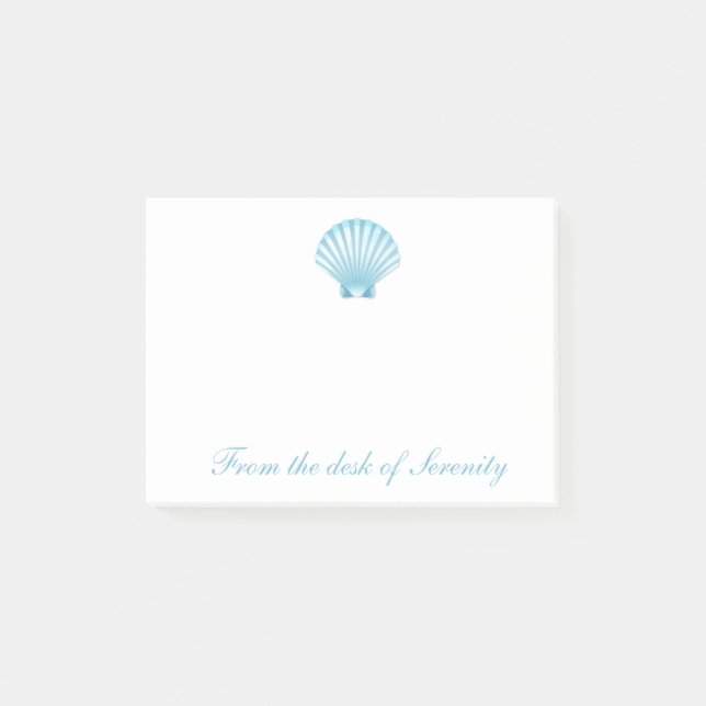 Muschel Nautical Blue Seashell Beach Traum Post-it Klebezettel (Vorderseite)