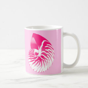 Muschel Nautilus - fuchsienrosa und weiß Kaffeetasse