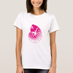 Muschel Nautilus - fuchsienrosa und weiß T-Shirt