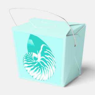 Muschel Nautilus - Türkis, Aqua und Weiß Geschenkschachtel