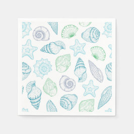 Muschel-Papier-Servietten, Strand-Küsten-Party Serviette