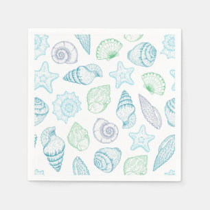 Muschel-Papier-Servietten, Strand-Küsten-Party Serviette