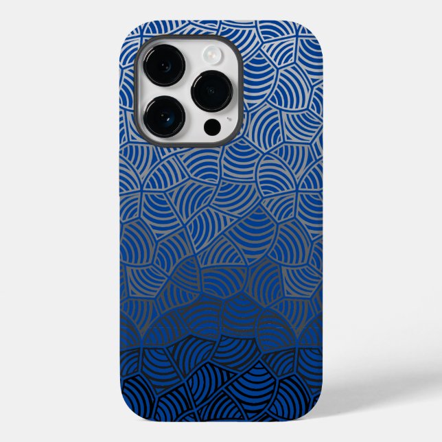 Muschel pattern.04.w DBlue BG Case-Mate iPhone Hülle (Rückseite)