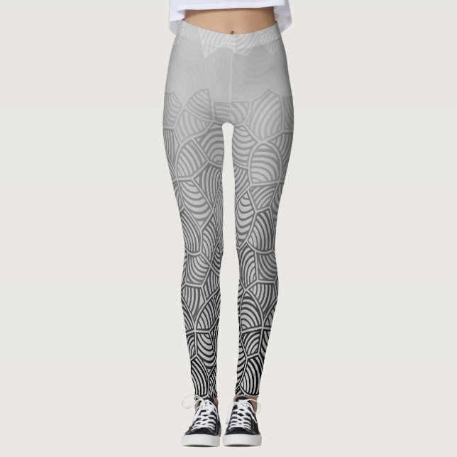 Muschel pattern.04.w Grey BG Leggings (Vorderseite)