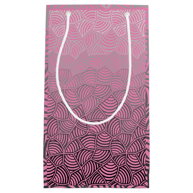 Muschel pattern.04.w Pink BG Kleine Geschenktüte (Vorderseite)