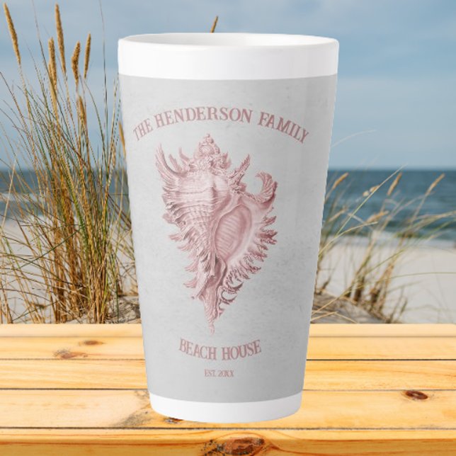 Muschel Rosa Conch Latte Tasse (Pink Conch Shell Personalized Latte Mug)