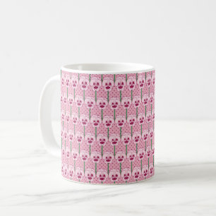 Muschel Rosa Stiefmütterchen - Retro-Tapete-Muster Kaffeetasse
