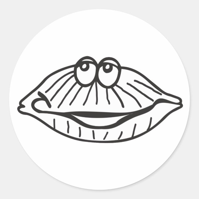 Muschel Runder Aufkleber (Vorderseite)