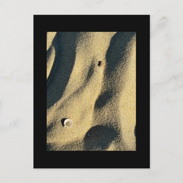 Muschel Sand und Schatten Postkarte (Vorderseite)