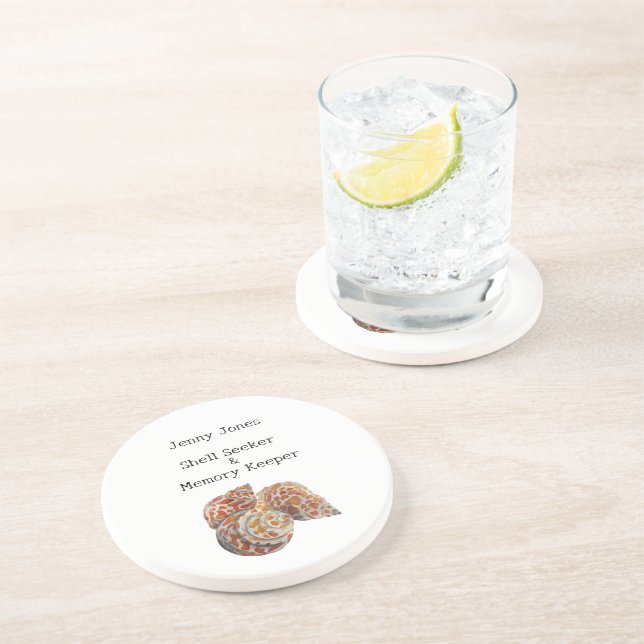 Muschel Seeker Getränkeuntersetzer (Seite)