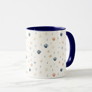 Muschel Seestern Nahtloses Muster Tasse