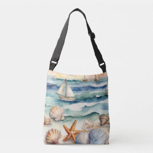 Muschel Seestern Strand-Tasche Tragetaschen Mit Langen Trägern