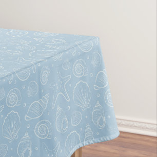 Muschel Sommer Küsten Nautilus Boho Strand Blau Tischdecke