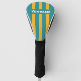 Muschel-Sonnenaufgang Pin-Streifen mit Namen Golf Headcover
