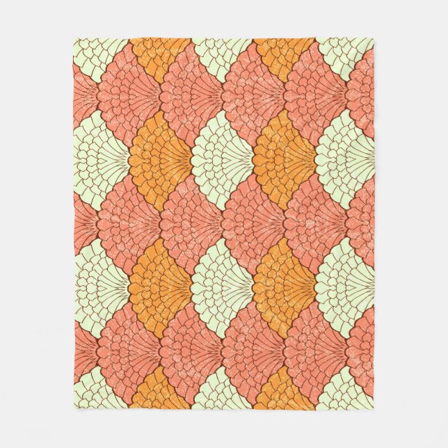 Muschel Spektakel: Abstrakte Meeresmuster Fleecedecke (Vorderseite)