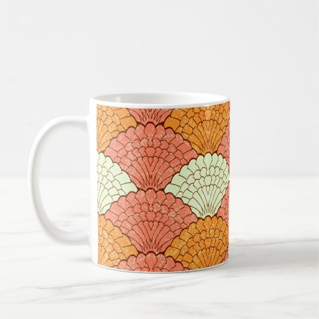 Muschel Spektakel: Abstrakte Meeresmuster Kaffeetasse (Links)