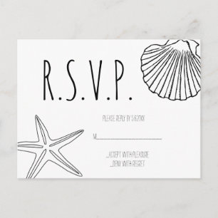 Muschel Strandhochzeit RSVP Karten