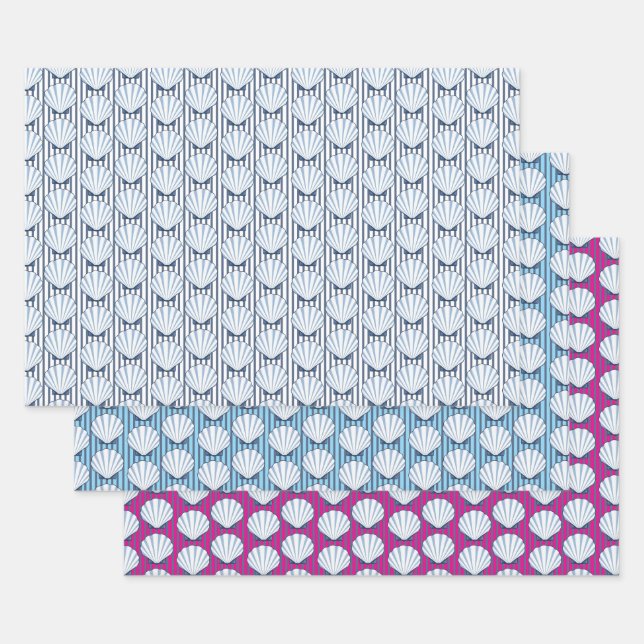 Muschel Stripe Elegance! Geschenkpapier Set (Set)