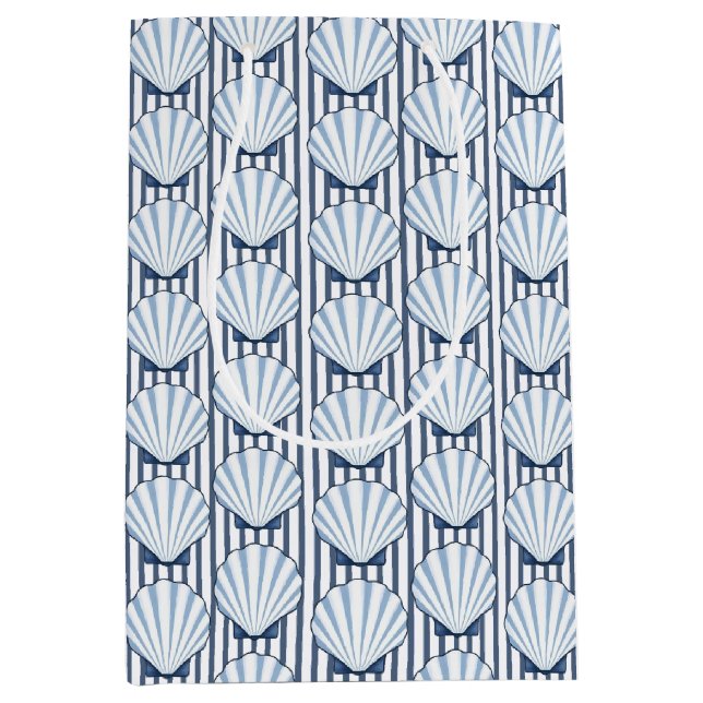 Muschel Stripe Elegance! Mittlere Geschenktüte (Vorderseite)