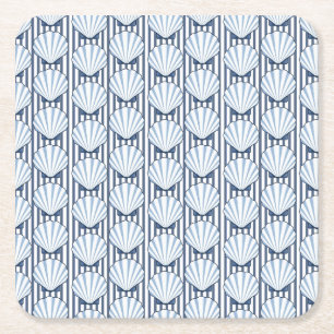 Muschel Stripe Elegance! Rechteckiger Pappuntersetzer