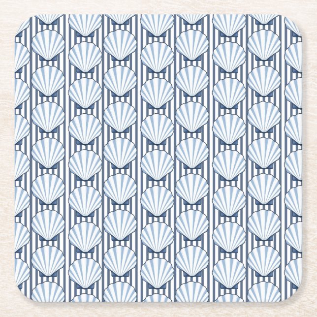 Muschel Stripe Elegance! Rechteckiger Pappuntersetzer (Vorderseite)