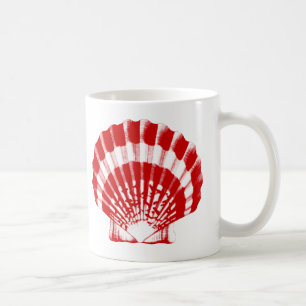 Muschel - tiefrot und weiß kaffeetasse