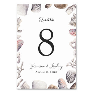 Muschel und Hochzeiten von Korallen im Weißen Meer Tischnummer