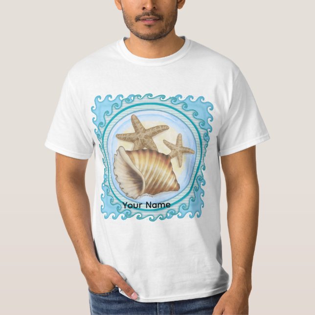 Muschel und Seestern T-Shirt (Vorderseite)