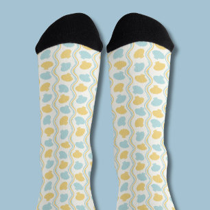 Muschel und Strandwellen Sommer Socken
