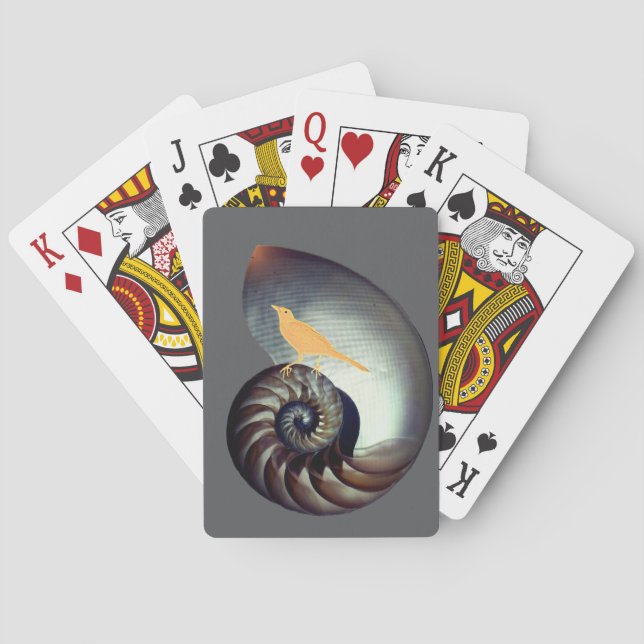 Muschel und Vogel Spielkarten (Rückseite)
