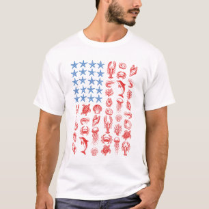 Muschel USA-Flagge 4. Juli Männer Frauen Kinder So T-Shirt