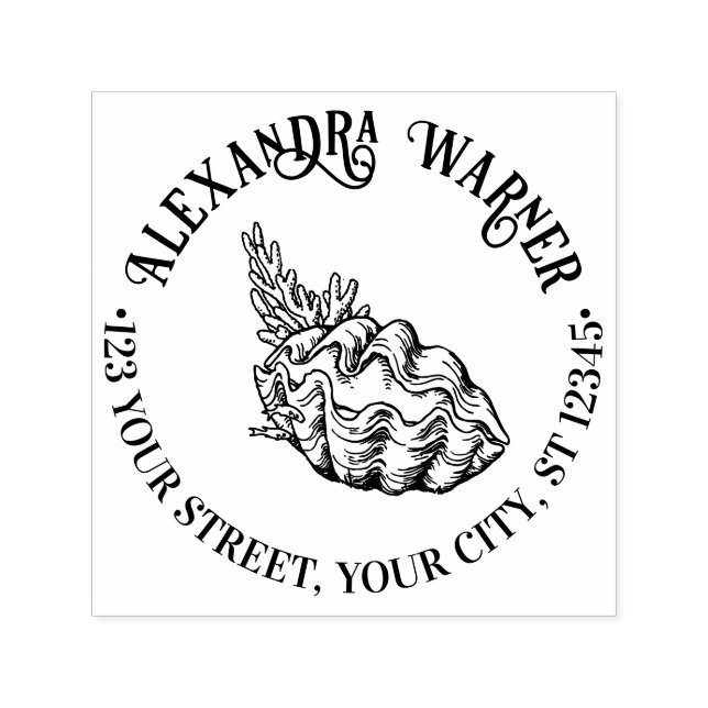 Muschel von Riesenklaven und Rücksendeadresse von  Permastempel (Design)