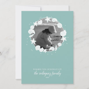 Muschel Weihnachtskranz Foto Karte