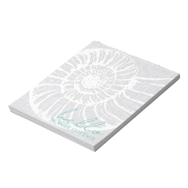 Muschel Woven Gray Beach Notizblock (Rotiert)