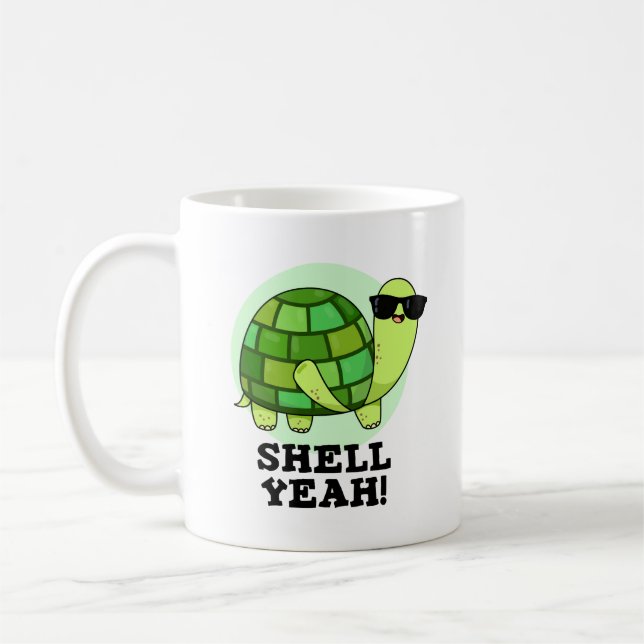 Muschel Yeah Funny Tortoise Pub Kaffeetasse (Links)