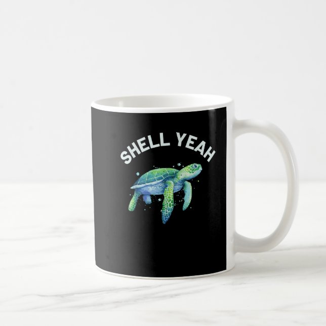 Muschel Yeah - Niedlich Tortoise & Sea Turtle Love Kaffeetasse (Rechts)