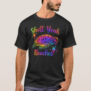 Muschel Yeah Strände Gefärbte Krawatte Schildkröte T-Shirt
