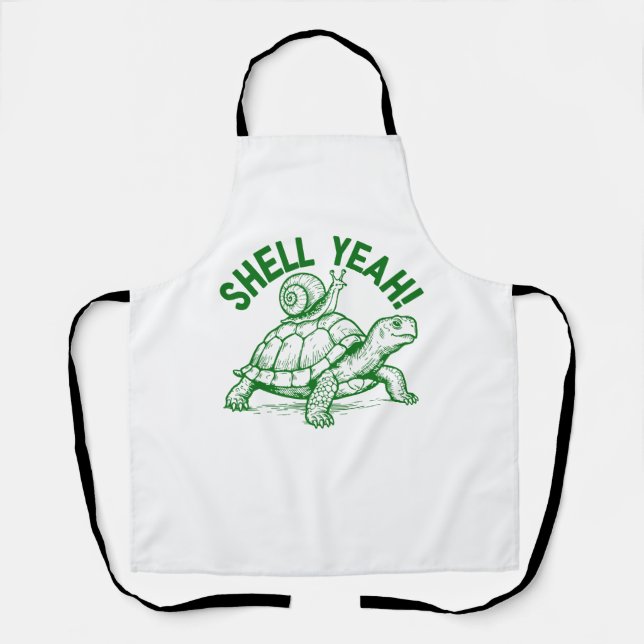 Muschel Yeah Turtle Snail Funny Schürze (Vorderseite)
