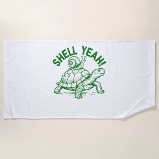 Muschel Yeah Turtle Snail Funny Strandtuch