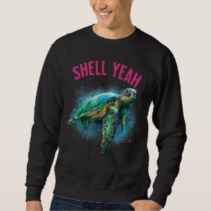 Muschel Yeah Urlaub Strand Schildkröte Sweatshirt