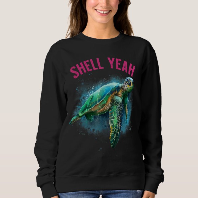 Muschel Yeah Urlaub Strand Schildkröte Sweatshirt (Vorderseite)